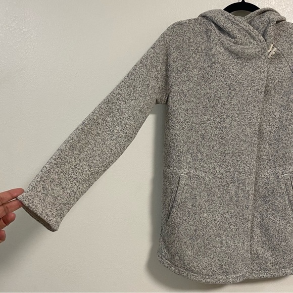 The North Face Jacket Women’s Size XS Gray Crescent Hooded Wrap Sweater Coat - Picture 7 of 17